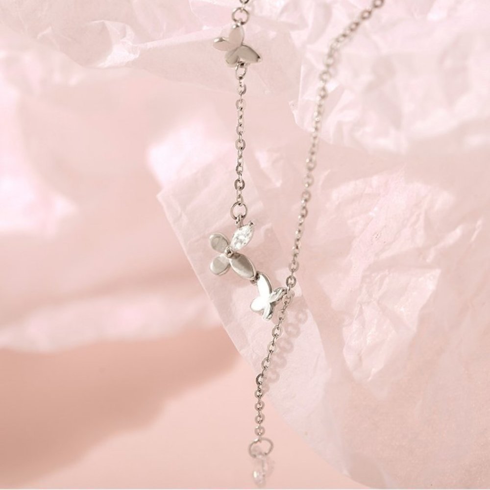 NEW Sterling Silver Diamond Butterfly Necklace - Picture 13 of 15